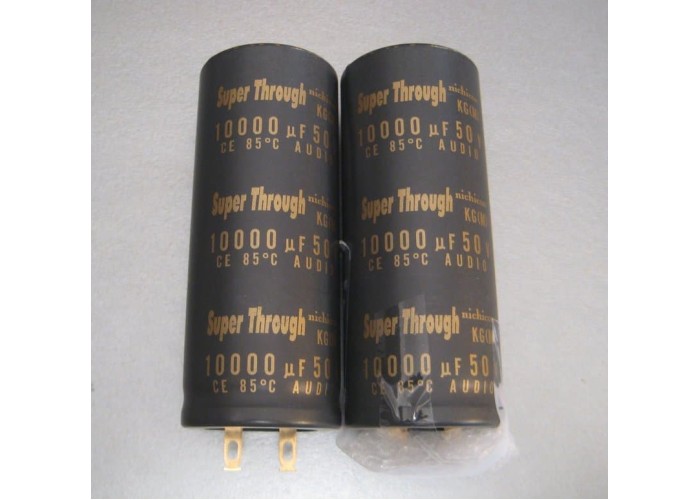 Nichicon 10000UF 50V Super Through Audio Capacitor Pair  