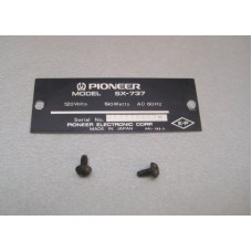 Pioneer SX-737 Receiver Badge With Screws   