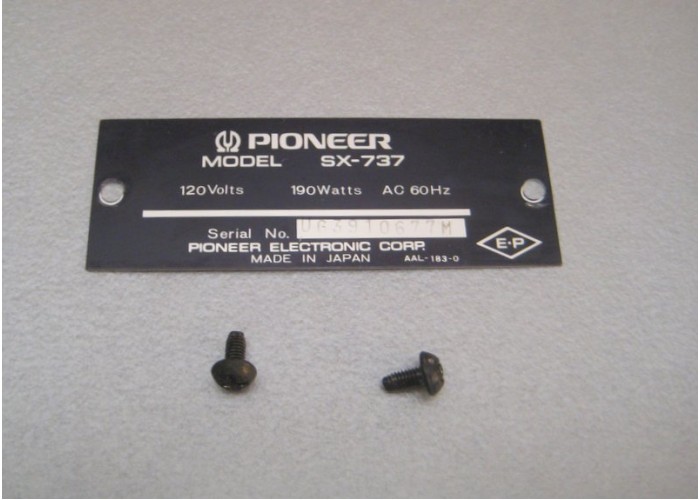 Pioneer SX-737 Receiver Badge With Screws   