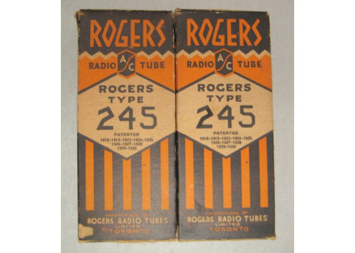Westinghouse Rogers 245 Vacuum Tube Pair   
