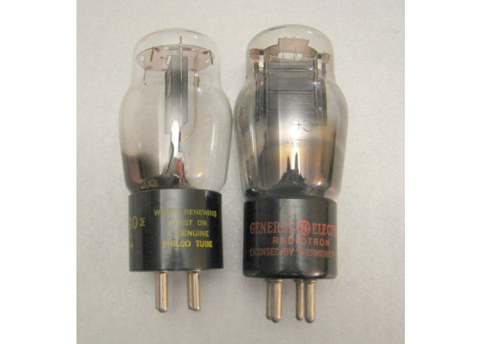 GE Philco Type 45 Vacuum Tube Pair   